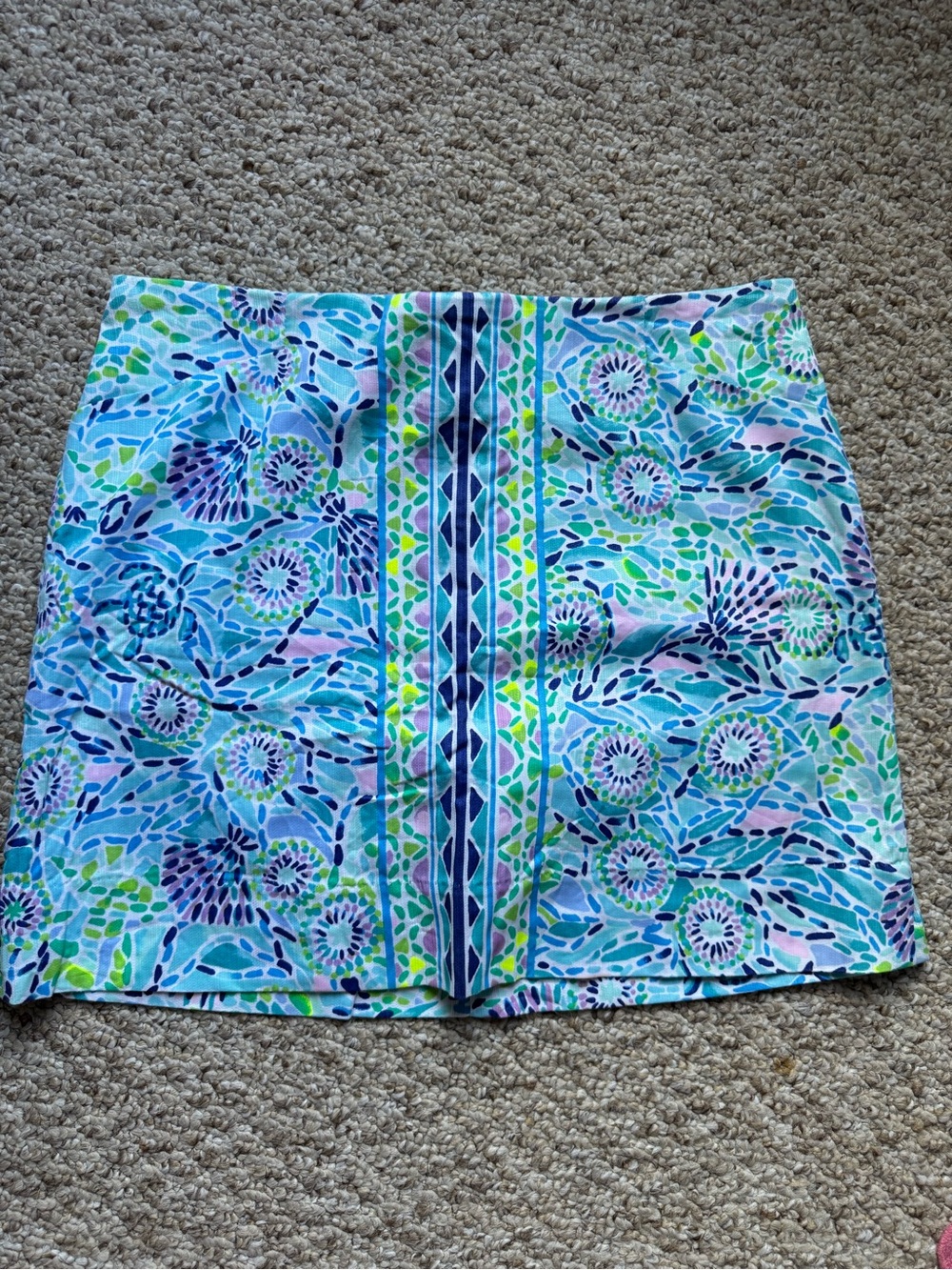 Lilly Pulitzer Blue Green Floral Print Skort